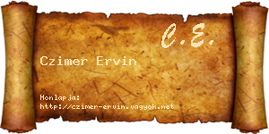 Czimer Ervin névjegykártya