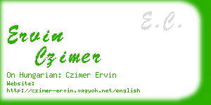 ervin czimer business card